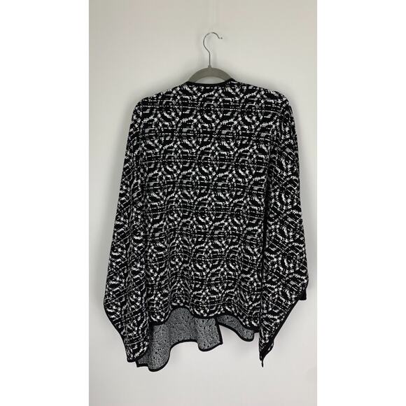 Joseph Ribkoff Womens Black Open Front Cardigan Sweater Sleeve Size 12 White - Picture 5 of 9